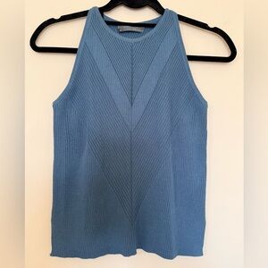 Anthropologie Blue Ribbed Tank Top